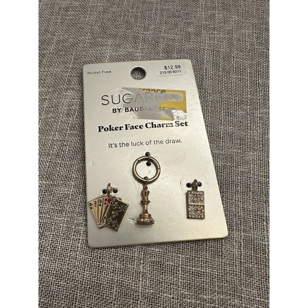 SUGARFIX by BaubleBar Cook Customizable Gold Bracelet Charm Set 3pc A10